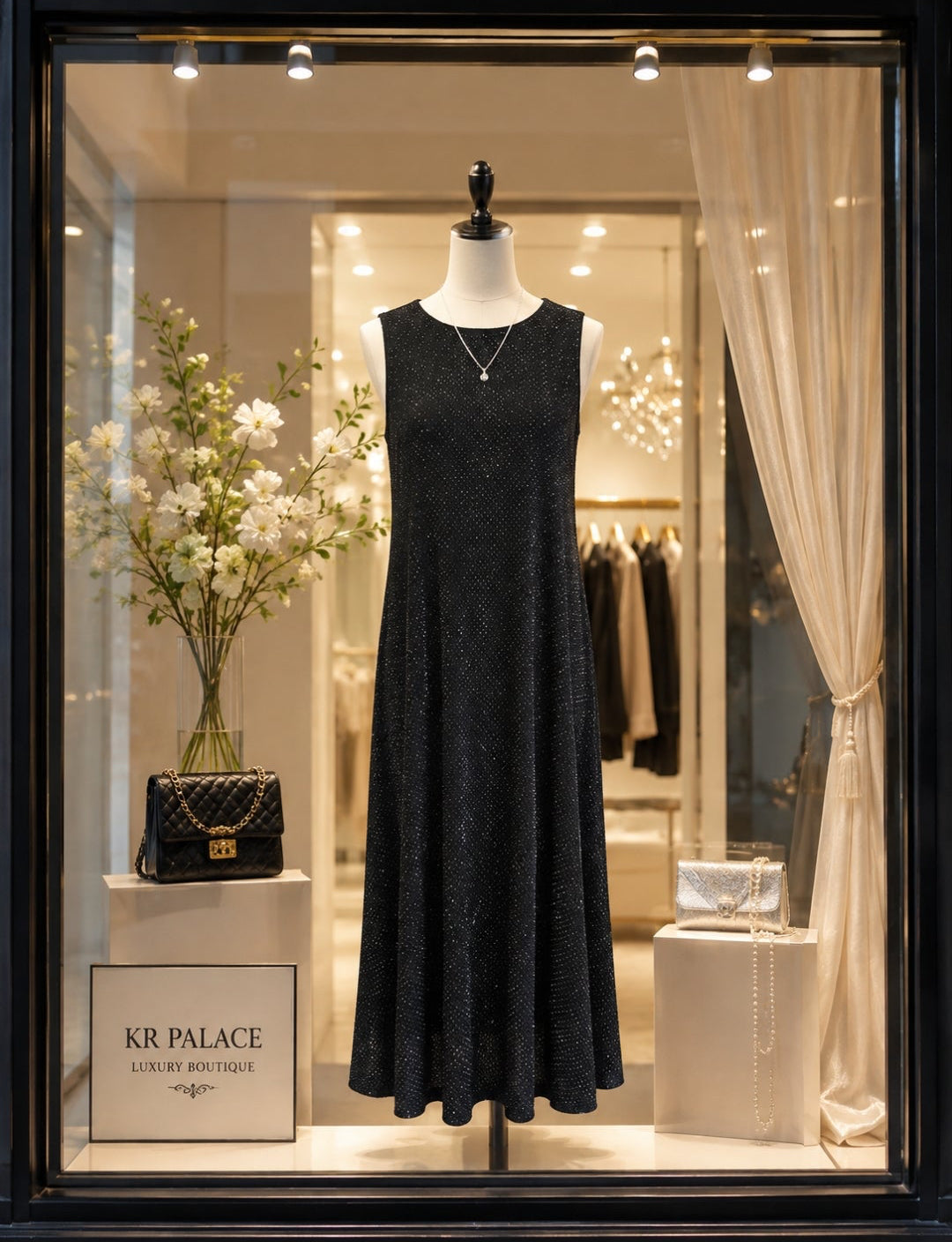 Midnight Sparkle Maxi Dress