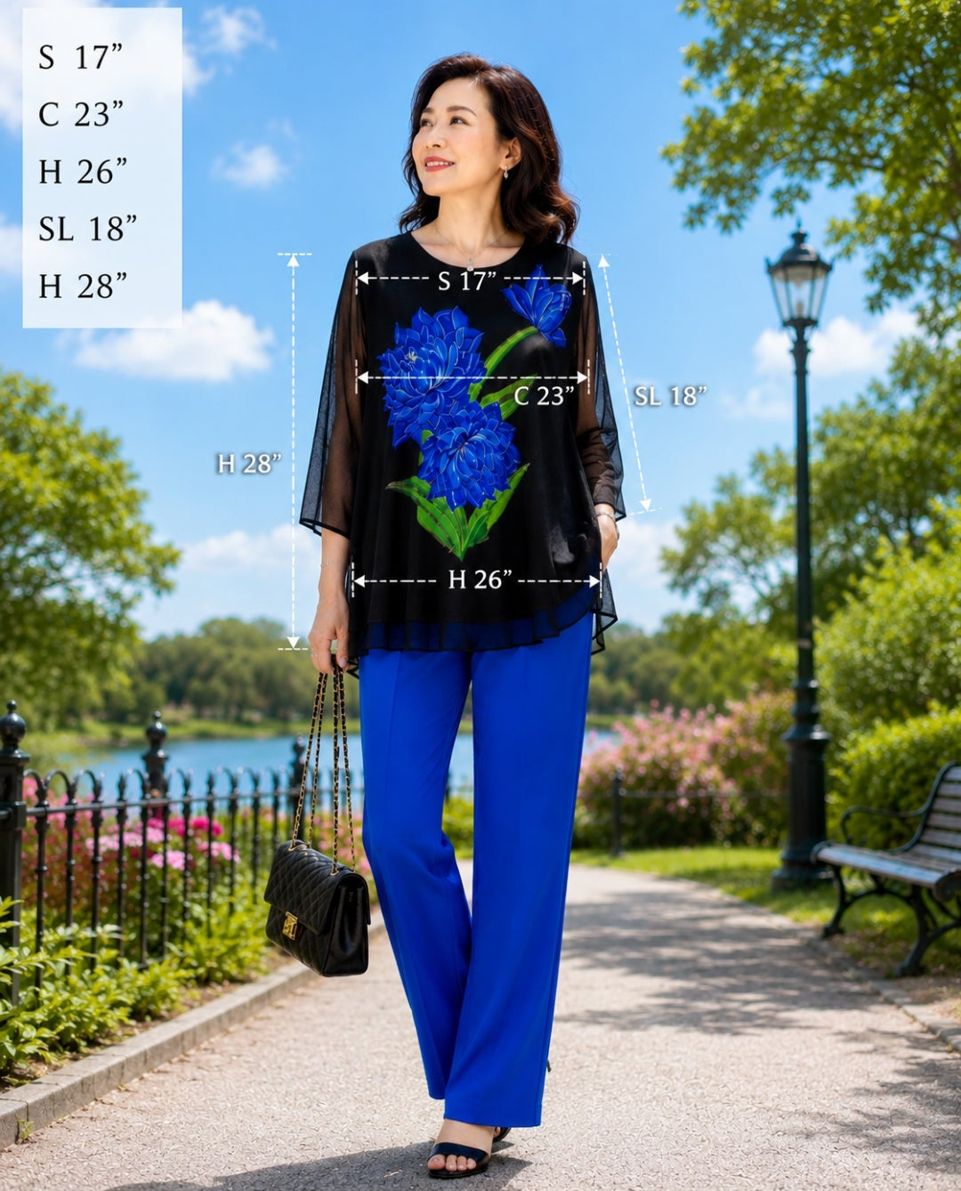 Royal Bloom Sheer Layered Top