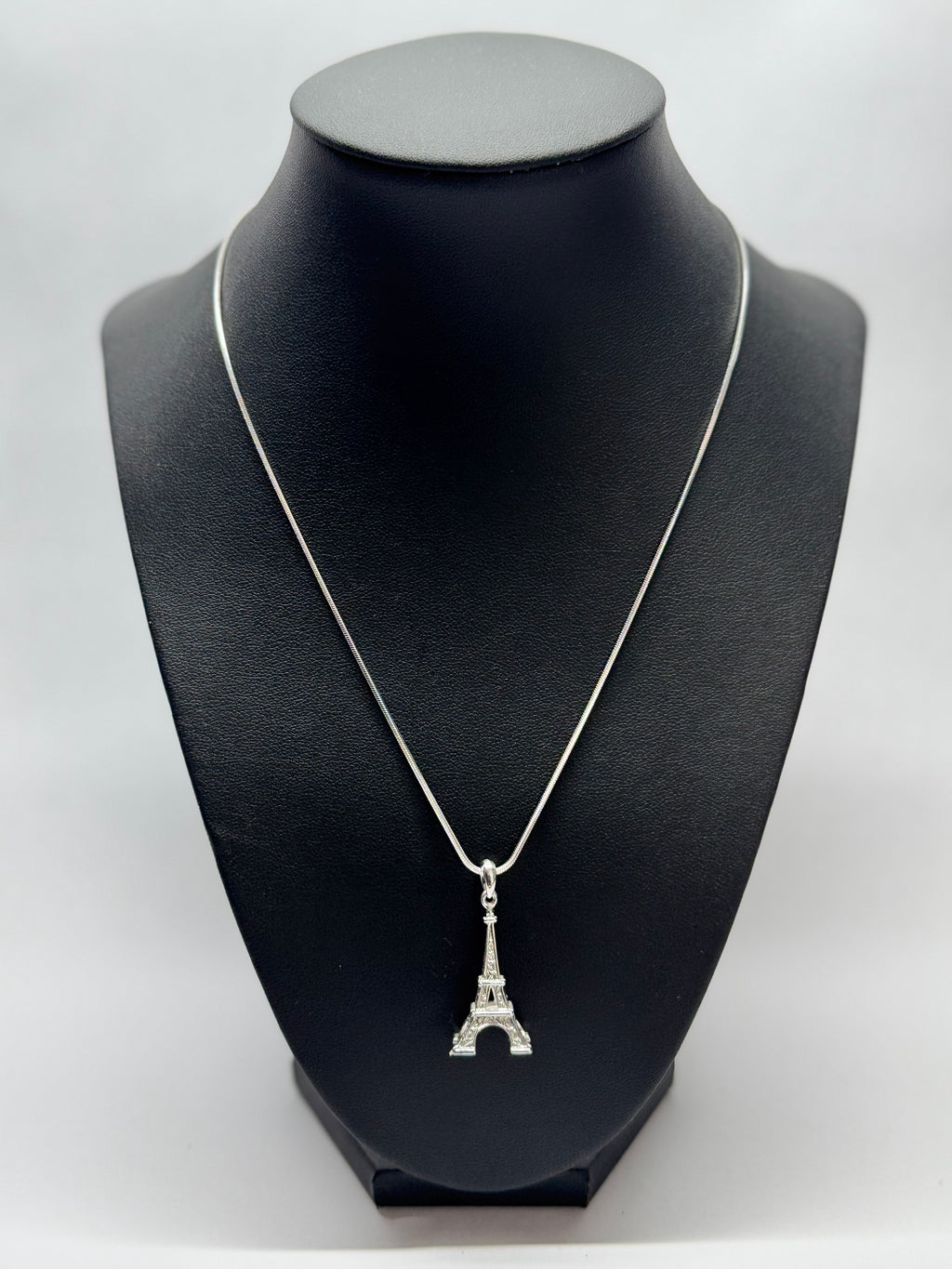 Paris Eiffel Tower White Gold-Plated Necklace