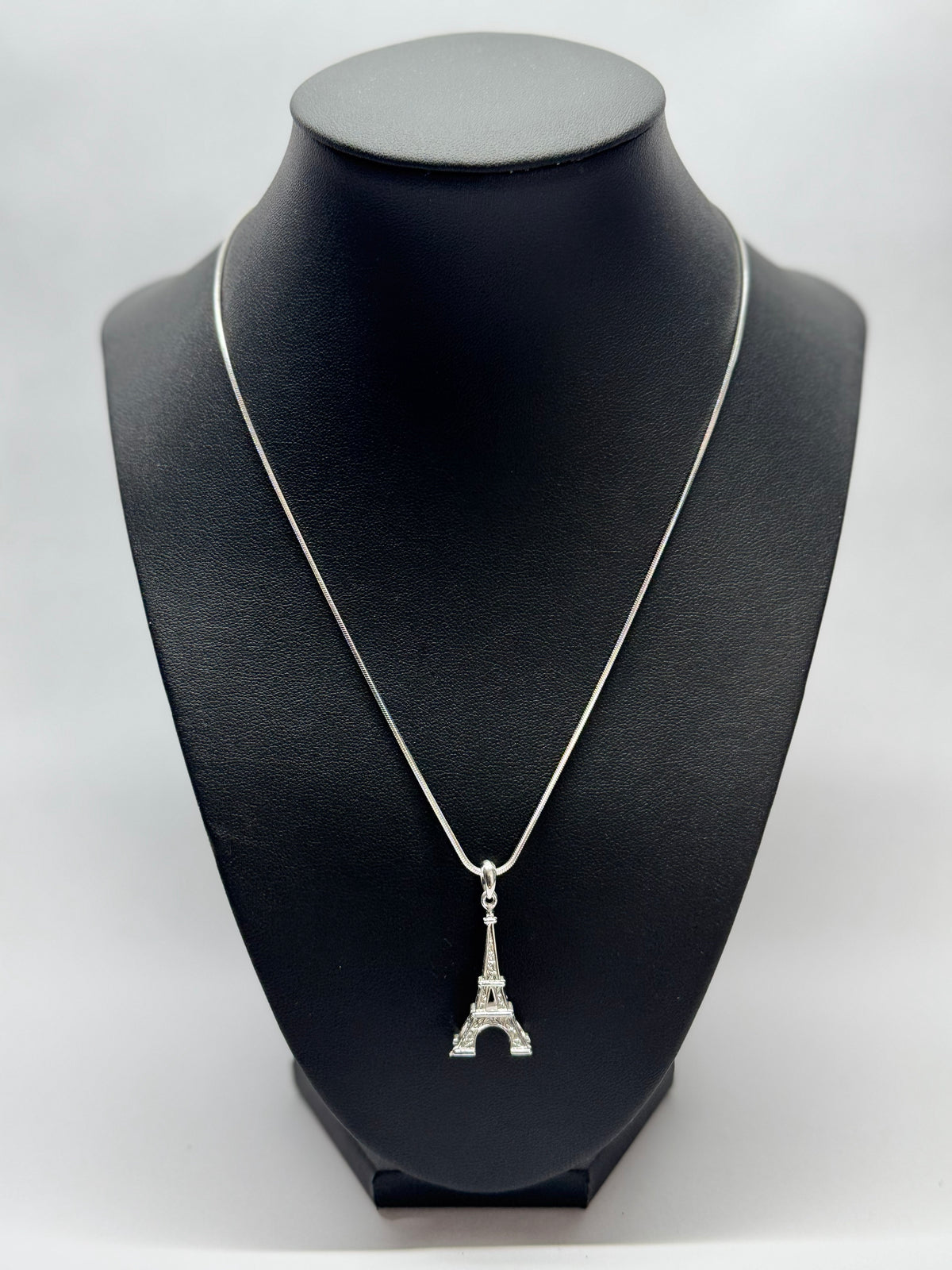 Paris Eiffel Tower White Gold-Plated Necklace