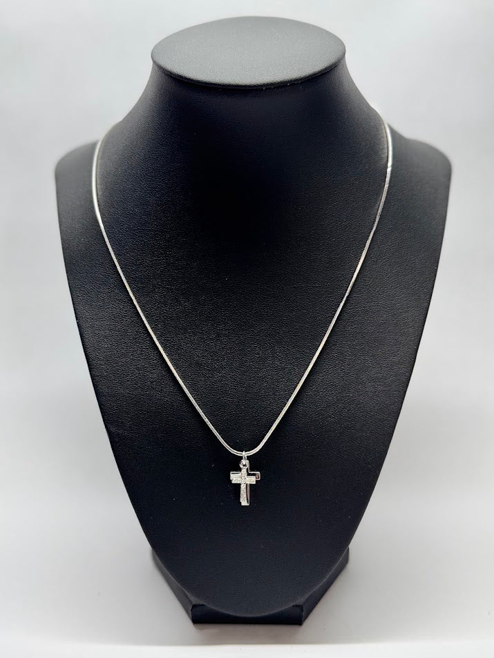Classic Cross White Gold Necklace