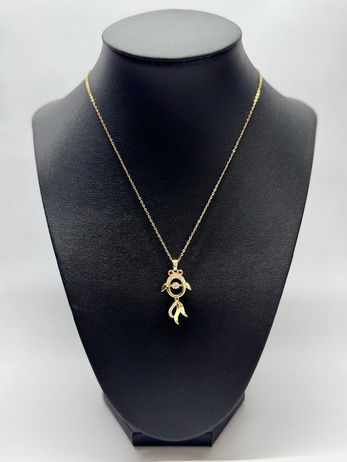 Golden Fish Pendant Necklace