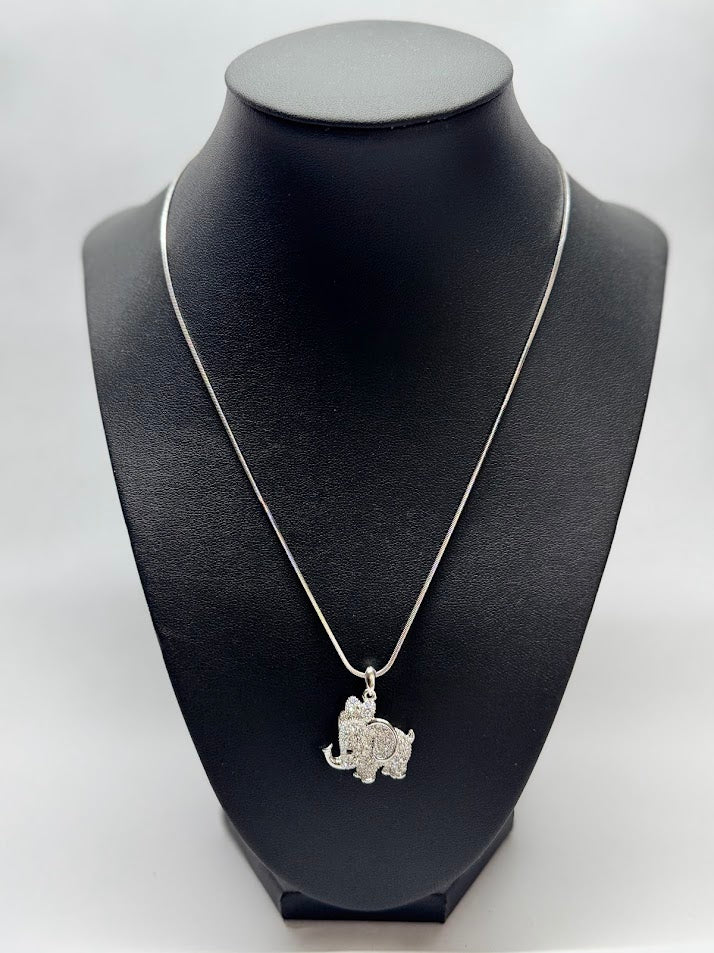 Sparkling Elephant Pendant Necklace