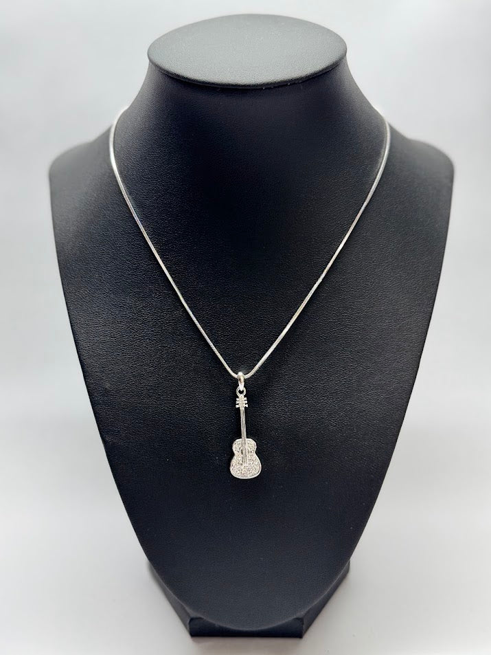 Petite Guitar Pendant Necklace
