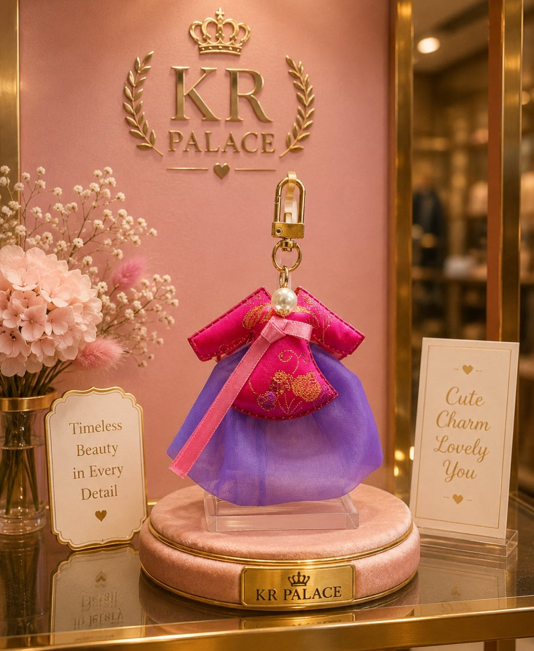 Mini Korean Hanbok Dress Keychain