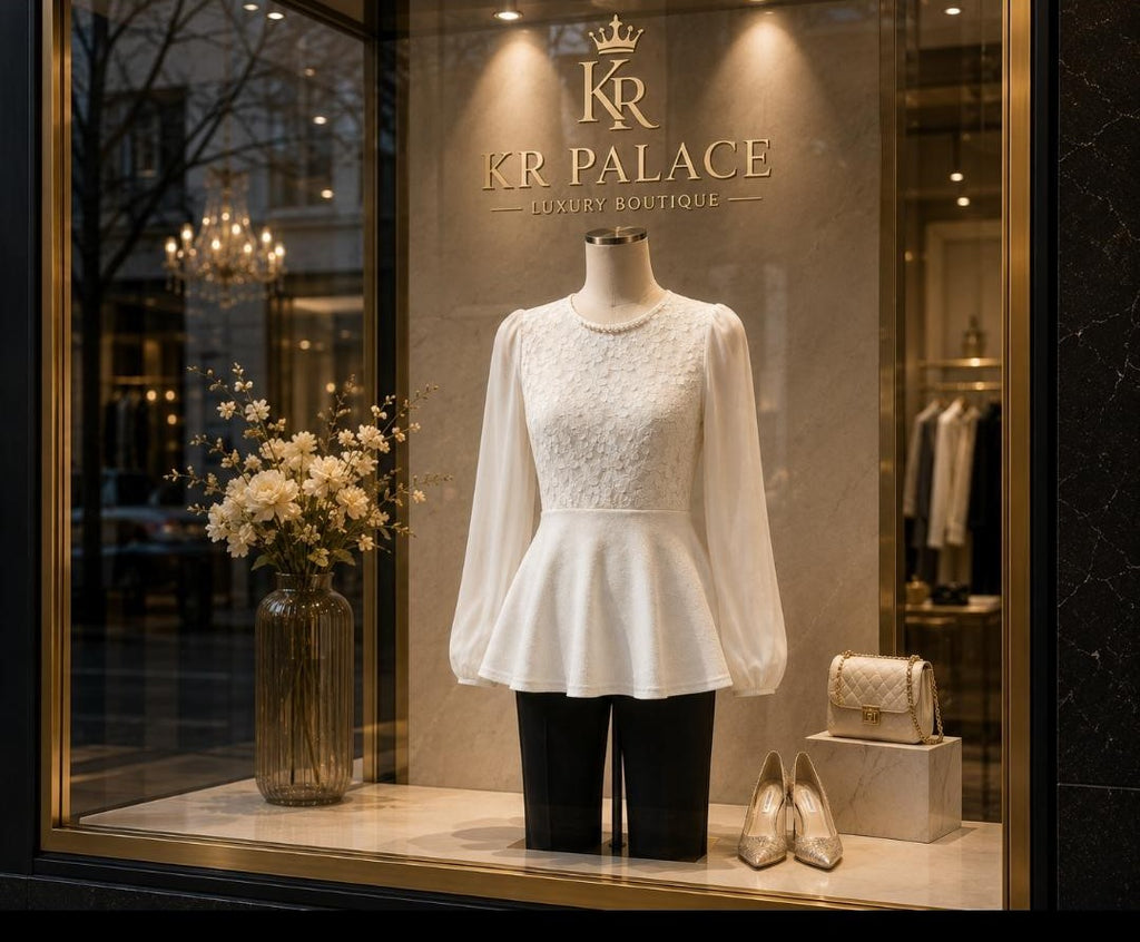 Pearl Blossom Peplum Blouse