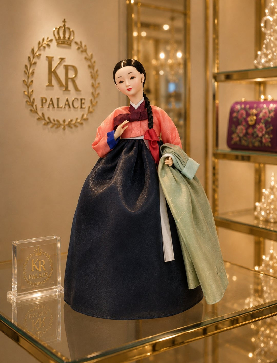 Traditional Korean Hanbok Lady Figurine