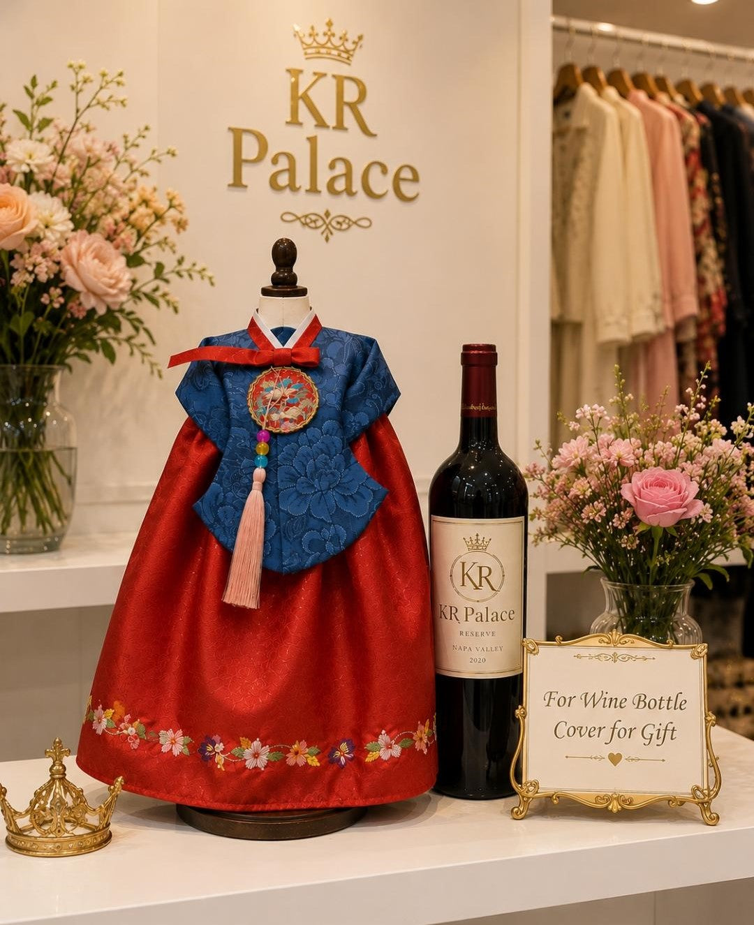 Traditional Korean Hanbok Wine Bottle Cover