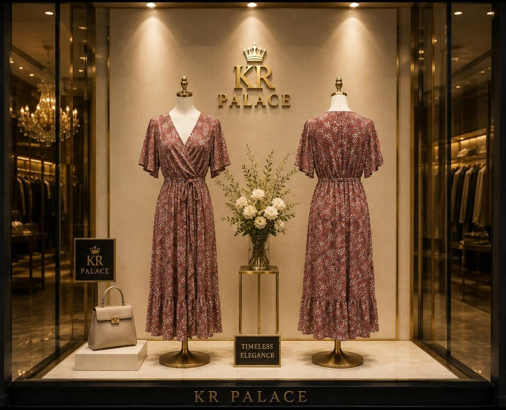 Floral Wrap Midi Dress