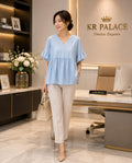 Ruffle Sleeve Babydoll Blouse